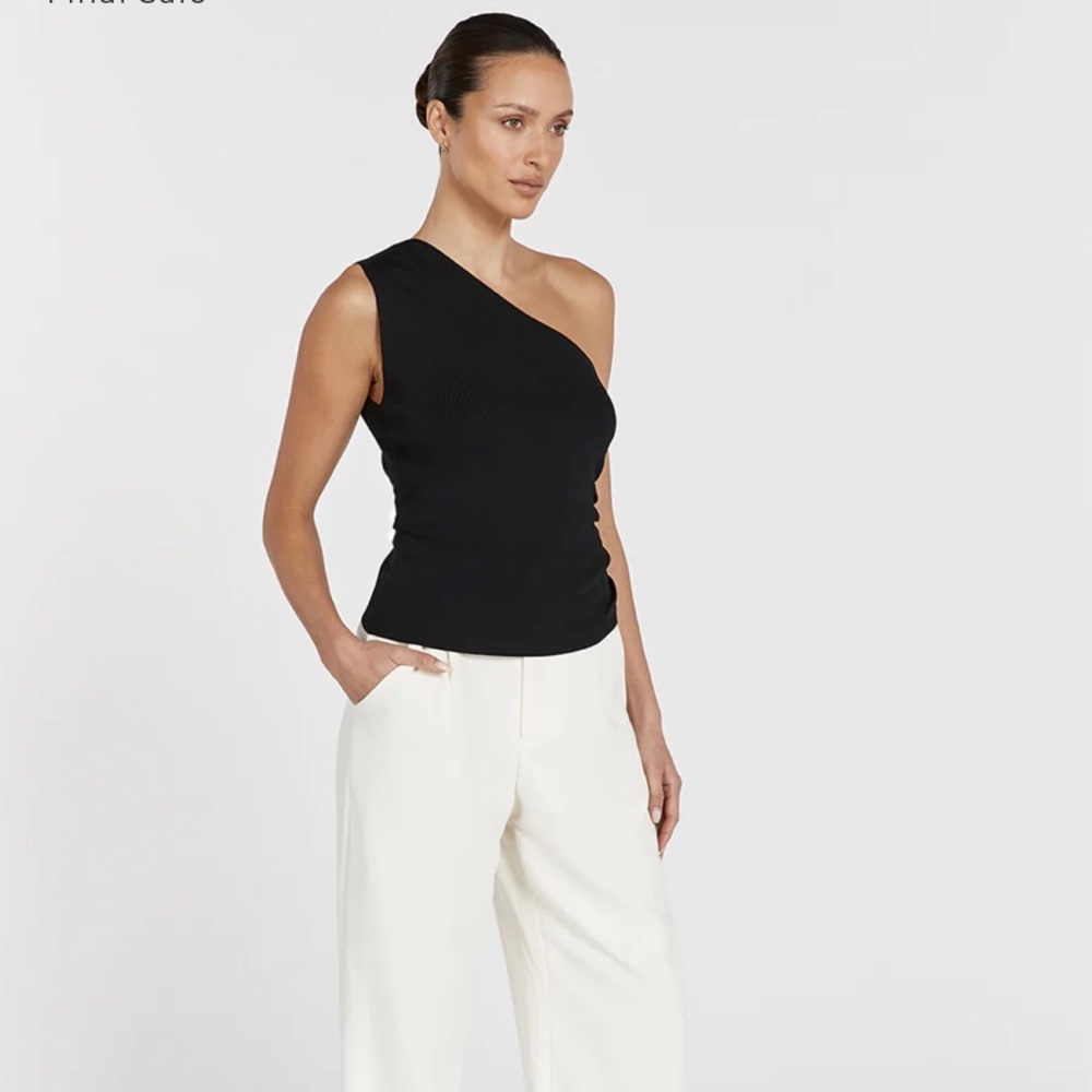 Dissh Lane Asymmetrical sleek knit tank top, black, M, current season NWT